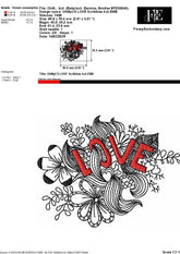 Oh My LOVE Embroidery Design – Free Artistic Floral Pattern
